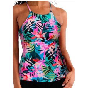 Raisins St Croix High Neck Macrame Back Tankini Top Women Size Medium NWT Swim